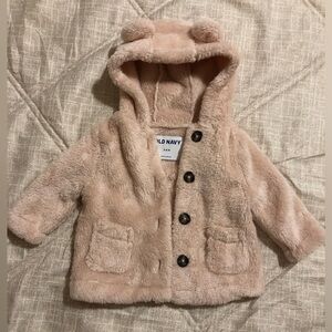 Old Navy Kids Pink Fleece Puffer Jacket
